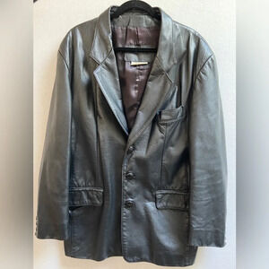 Vintage Leather Ranch classic 3 button leather  blazer Sz 3 (25” PTP / Sz XL)